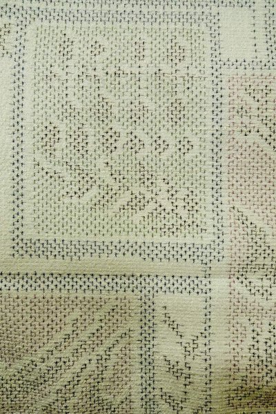 画像6: O0328F 女性用紬  シルク(正絹) 淡い水色, 花 【中古】【USED】【リサイクル】 ★☆☆☆☆【O0328F】 (6)