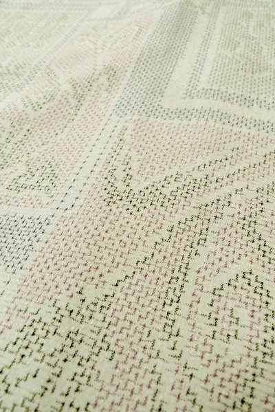 画像7: O0328F 女性用紬  シルク(正絹) 淡い水色, 花 【中古】【USED】【リサイクル】 ★☆☆☆☆【O0328F】 (7)