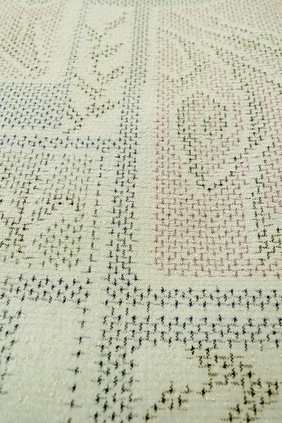 画像8: O0328F 女性用紬  シルク(正絹) 淡い水色, 花 【中古】【USED】【リサイクル】 ★☆☆☆☆【O0328F】 (8)