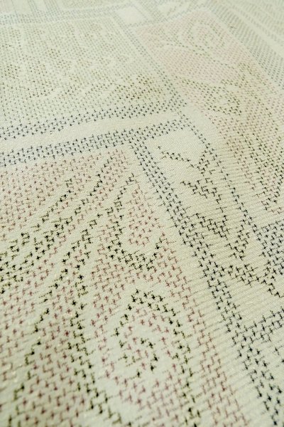 画像9: O0328F 女性用紬  シルク(正絹) 淡い水色, 花 【中古】【USED】【リサイクル】 ★☆☆☆☆【O0328F】 (9)