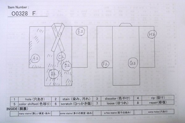画像12: O0328F 女性用紬  シルク(正絹) 淡い水色, 花 【中古】【USED】【リサイクル】 ★☆☆☆☆【O0328F】 (12)