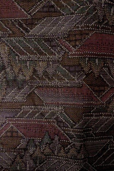 画像3: O0328H 女性用織  シルク(正絹) 深いマルチカラー, 家 【中古】【USED】【リサイクル】 ★☆☆☆☆【O0328H】 (3)