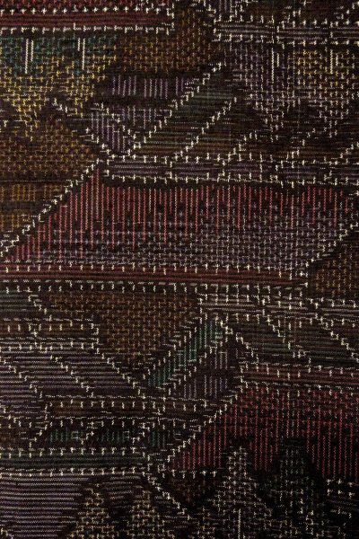 画像5: O0328H 女性用織  シルク(正絹) 深いマルチカラー, 家 【中古】【USED】【リサイクル】 ★☆☆☆☆【O0328H】 (5)