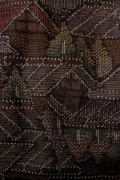 画像6: O0328H 女性用織  シルク(正絹) 深いマルチカラー, 家 【中古】【USED】【リサイクル】 ★☆☆☆☆【O0328H】 (6)