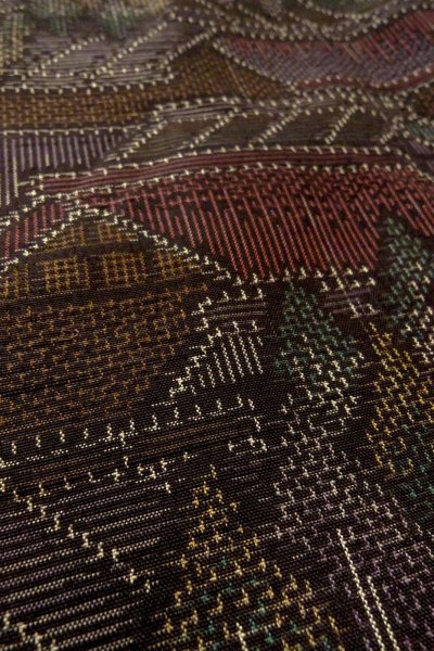 画像10: O0328H 女性用織  シルク(正絹) 深いマルチカラー, 家 【中古】【USED】【リサイクル】 ★☆☆☆☆【O0328H】 (10)