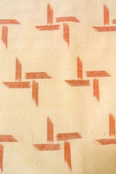 画像6: O0328K 女性用紬  シルク(正絹) アイボリー, 抽象的模様 【中古】【USED】【リサイクル】 ★★★☆☆【O0328K】 (6)