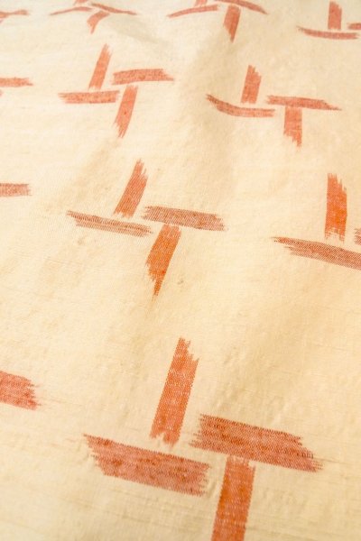 画像8: O0328K 女性用紬  シルク(正絹) アイボリー, 抽象的模様 【中古】【USED】【リサイクル】 ★★★☆☆【O0328K】 (8)