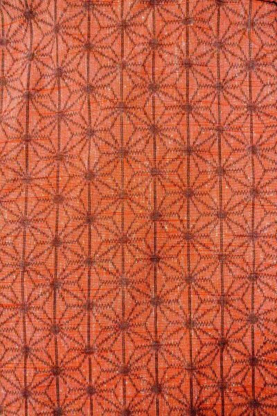 画像3: O0328L 女性用紬  シルク(正絹) 朱赤, 麻の葉 【中古】【USED】【リサイクル】 ★★★★☆【O0328L】 (3)