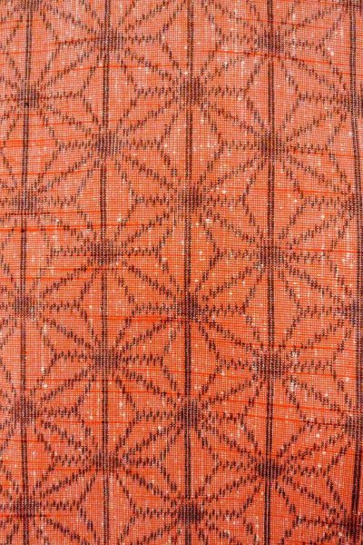 画像6: O0328L 女性用紬  シルク(正絹) 朱赤, 麻の葉 【中古】【USED】【リサイクル】 ★★★★☆【O0328L】 (6)