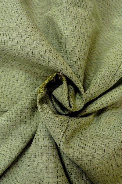 画像11: O0328M 女性用紬  シルク(正絹) 淡い緑色, 花 【中古】【USED】【リサイクル】 ★★★☆☆【O0328M】 (11)