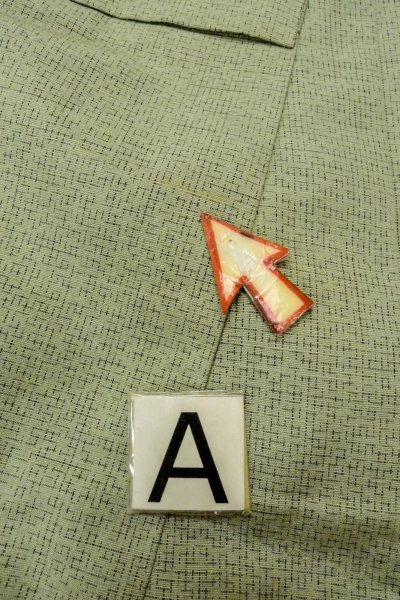 画像14: O0328M 女性用紬  シルク(正絹) 淡い緑色, 花 【中古】【USED】【リサイクル】 ★★★☆☆【O0328M】 (14)