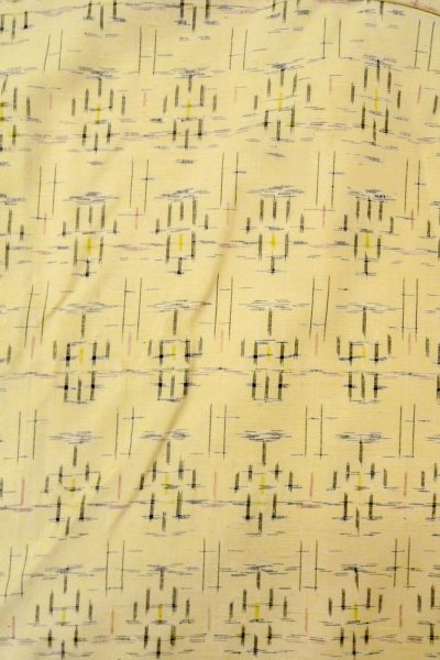 画像3: O0328N 女性用紬  シルク(正絹) アイボリー, 十字 【中古】【USED】【リサイクル】 ★★★☆☆【O0328N】 (3)