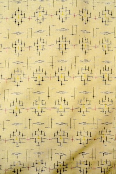 画像4: O0328N 女性用紬  シルク(正絹) アイボリー, 十字 【中古】【USED】【リサイクル】 ★★★☆☆【O0328N】 (4)