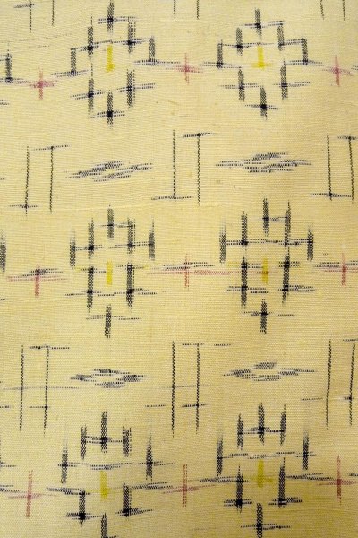 画像6: O0328N 女性用紬  シルク(正絹) アイボリー, 十字 【中古】【USED】【リサイクル】 ★★★☆☆【O0328N】 (6)