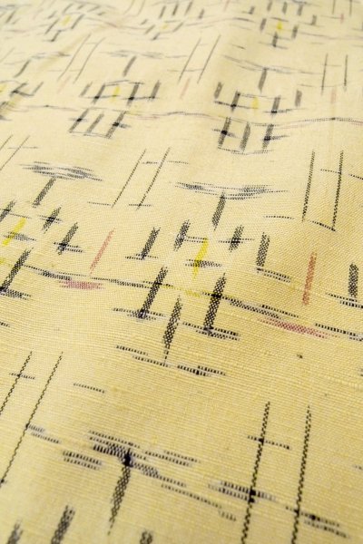 画像8: O0328N 女性用紬  シルク(正絹) アイボリー, 十字 【中古】【USED】【リサイクル】 ★★★☆☆【O0328N】 (8)