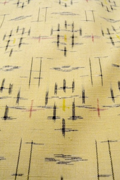 画像9: O0328N 女性用紬  シルク(正絹) アイボリー, 十字 【中古】【USED】【リサイクル】 ★★★☆☆【O0328N】 (9)