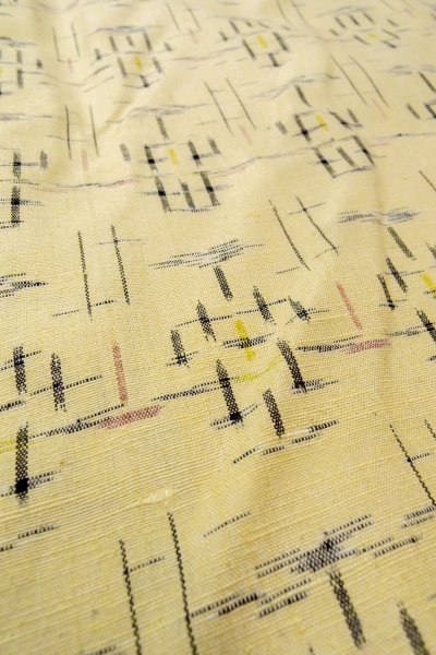 画像10: O0328N 女性用紬  シルク(正絹) アイボリー, 十字 【中古】【USED】【リサイクル】 ★★★☆☆【O0328N】 (10)