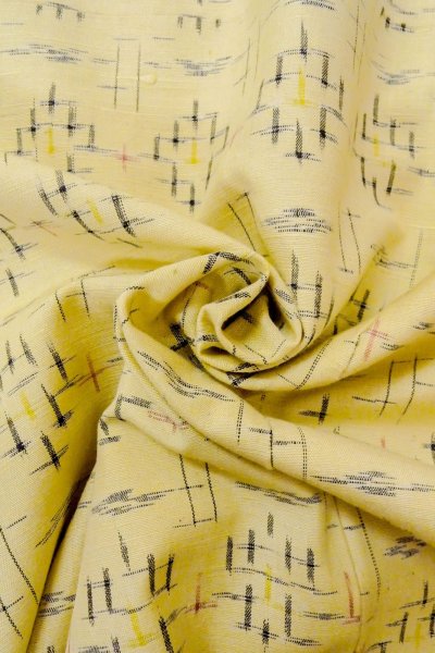 画像11: O0328N 女性用紬  シルク(正絹) アイボリー, 十字 【中古】【USED】【リサイクル】 ★★★☆☆【O0328N】 (11)