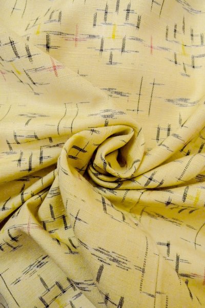 画像12: O0328N 女性用紬  シルク(正絹) アイボリー, 十字 【中古】【USED】【リサイクル】 ★★★☆☆【O0328N】 (12)