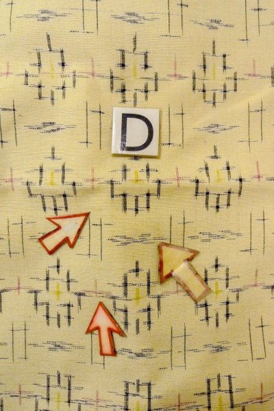 画像17: O0328N 女性用紬  シルク(正絹) アイボリー, 十字 【中古】【USED】【リサイクル】 ★★★☆☆【O0328N】 (17)