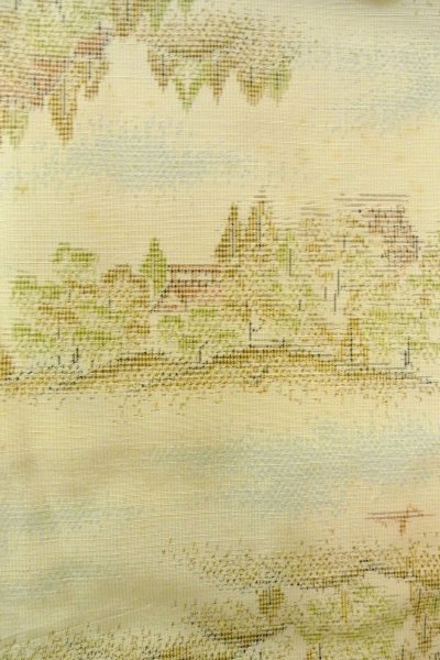 画像6: O0328O 女性用紬 十日町紬 シルク(正絹) 薄いオフ ホワイト, 木 【中古】【USED】【リサイクル】 ★★☆☆☆【O0328O】 (6)