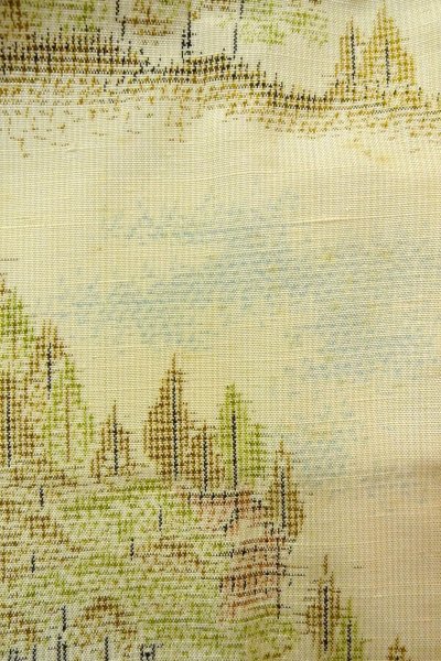 画像7: O0328O 女性用紬 十日町紬 シルク(正絹) 薄いオフ ホワイト, 木 【中古】【USED】【リサイクル】 ★★☆☆☆【O0328O】 (7)