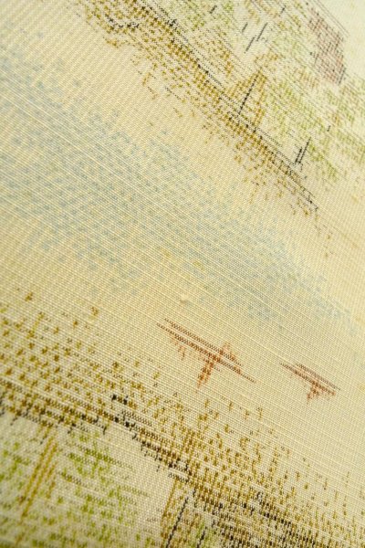 画像10: O0328O 女性用紬 十日町紬 シルク(正絹) 薄いオフ ホワイト, 木 【中古】【USED】【リサイクル】 ★★☆☆☆【O0328O】 (10)