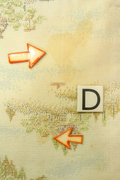 画像17: O0328O 女性用紬 十日町紬 シルク(正絹) 薄いオフ ホワイト, 木 【中古】【USED】【リサイクル】 ★★☆☆☆【O0328O】 (17)