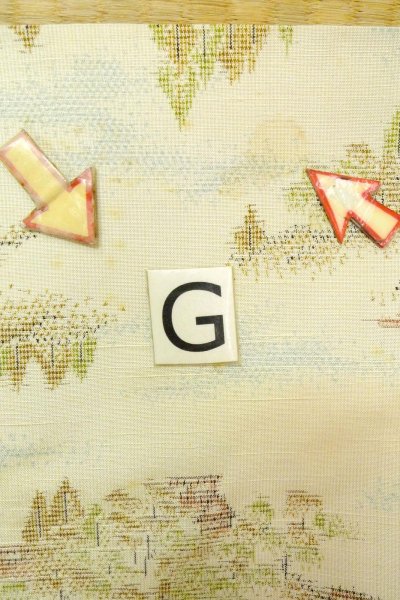 画像20: O0328O 女性用紬 十日町紬 シルク(正絹) 薄いオフ ホワイト, 木 【中古】【USED】【リサイクル】 ★★☆☆☆【O0328O】 (20)