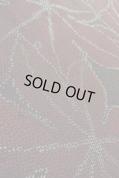 画像8: O0328S 女性用紬  シルク（正絹） 黒, もみじ 【中古】【USED】【リサイクル】 ★★★★☆【O0328S】 (8)