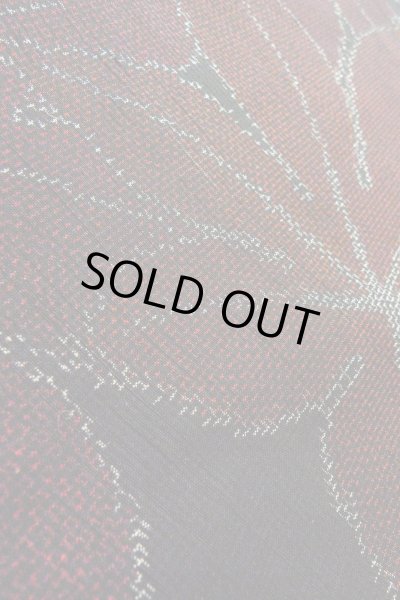 画像10: O0328S 女性用紬  シルク（正絹） 黒, もみじ 【中古】【USED】【リサイクル】 ★★★★☆【O0328S】 (10)