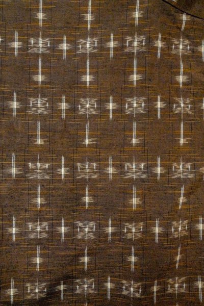 画像3: O0328T 女性用紬  シルク（正絹） 深い茶色, 抽象的模様 【中古】【USED】【リサイクル】 ★★★★☆【O0328T】 (3)