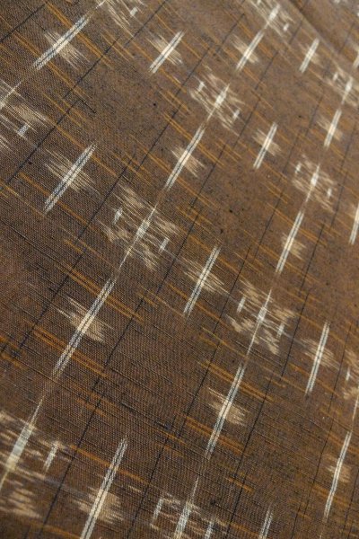 画像8: O0328T 女性用紬  シルク（正絹） 深い茶色, 抽象的模様 【中古】【USED】【リサイクル】 ★★★★☆【O0328T】 (8)
