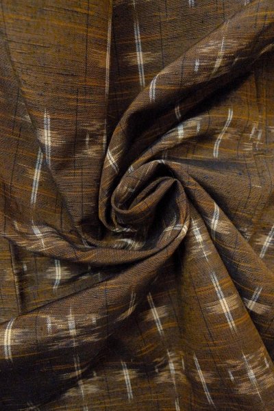 画像11: O0328T 女性用紬  シルク（正絹） 深い茶色, 抽象的模様 【中古】【USED】【リサイクル】 ★★★★☆【O0328T】 (11)