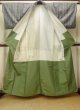 画像2: O0328V 女性用紬  シルク（正絹） 灰色, 花 【中古】【USED】【リサイクル】 ★★☆☆☆【O0328V】 (2)