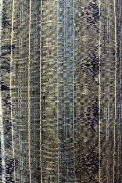 画像6: O0328V 女性用紬  シルク（正絹） 灰色, 花 【中古】【USED】【リサイクル】 ★★☆☆☆【O0328V】 (6)