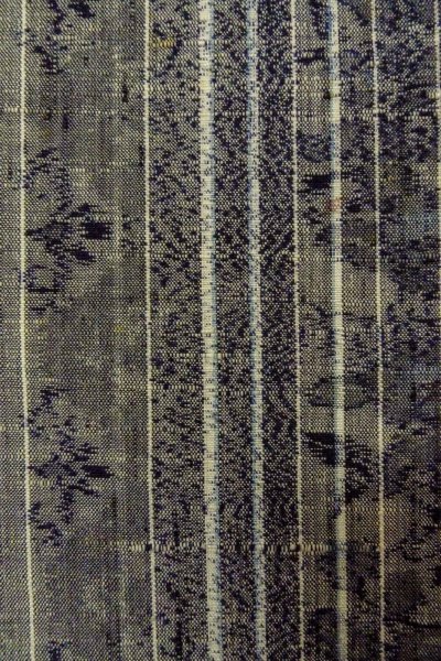 画像7: O0328V 女性用紬  シルク（正絹） 灰色, 花 【中古】【USED】【リサイクル】 ★★☆☆☆【O0328V】 (7)