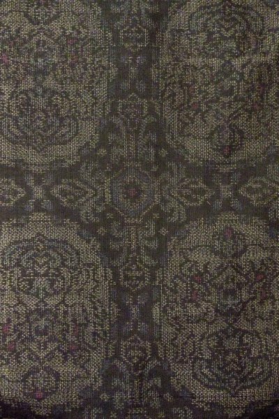 画像4: O0328W 女性用紬  シルク（正絹） 深い灰色, 更紗 【中古】【USED】【リサイクル】 ★★★★☆【O0328W】 (4)