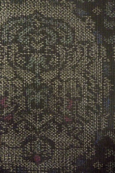 画像6: O0328W 女性用紬  シルク（正絹） 深い灰色, 更紗 【中古】【USED】【リサイクル】 ★★★★☆【O0328W】 (6)