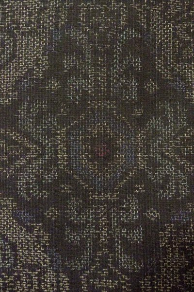 画像7: O0328W 女性用紬  シルク（正絹） 深い灰色, 更紗 【中古】【USED】【リサイクル】 ★★★★☆【O0328W】 (7)