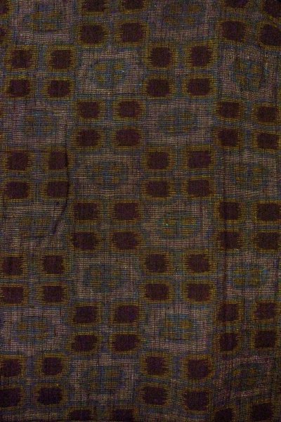 画像3: O0328X 女性用紬  シルク（正絹） 紫み灰色, 花 【中古】【USED】【リサイクル】 ★★★☆☆【O0328X】 (3)