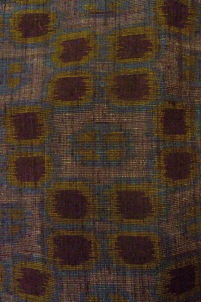 画像6: O0328X 女性用紬  シルク（正絹） 紫み灰色, 花 【中古】【USED】【リサイクル】 ★★★☆☆【O0328X】 (6)