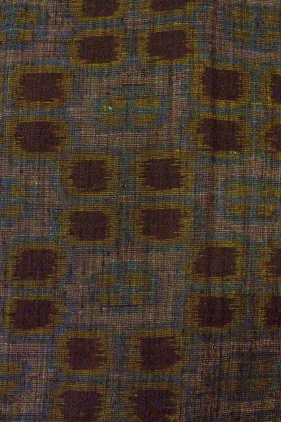 画像7: O0328X 女性用紬  シルク（正絹） 紫み灰色, 花 【中古】【USED】【リサイクル】 ★★★☆☆【O0328X】 (7)