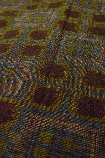 画像8: O0328X 女性用紬  シルク（正絹） 紫み灰色, 花 【中古】【USED】【リサイクル】 ★★★☆☆【O0328X】 (8)