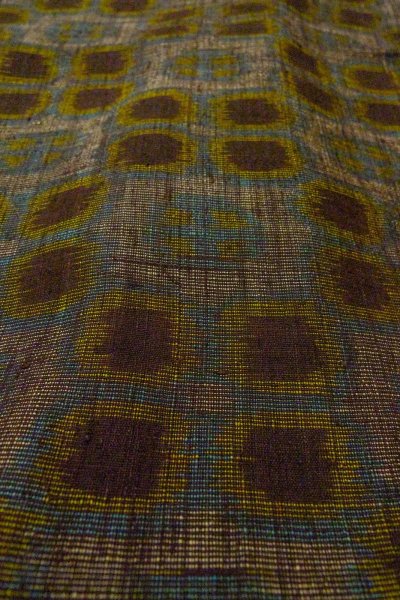 画像9: O0328X 女性用紬  シルク（正絹） 紫み灰色, 花 【中古】【USED】【リサイクル】 ★★★☆☆【O0328X】 (9)