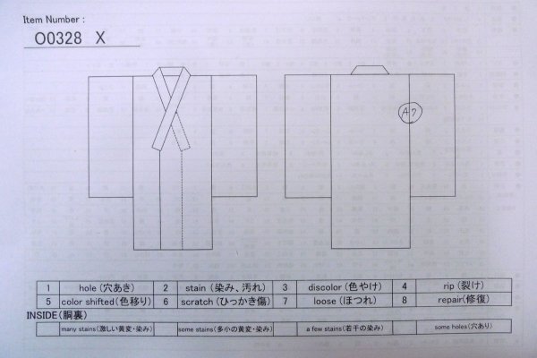 画像13: O0328X 女性用紬  シルク（正絹） 紫み灰色, 花 【中古】【USED】【リサイクル】 ★★★☆☆【O0328X】 (13)