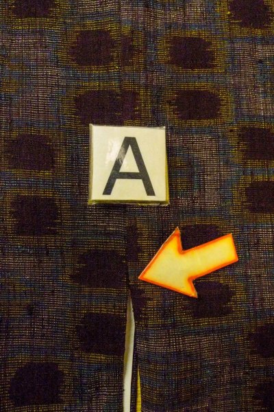 画像14: O0328X 女性用紬  シルク（正絹） 紫み灰色, 花 【中古】【USED】【リサイクル】 ★★★☆☆【O0328X】 (14)