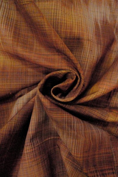 画像12: O0328Z 女性用紬  シルク（正絹） 茶色, ぼかし 【中古】【USED】【リサイクル】 ★★★★☆【O0328Z】 (12)