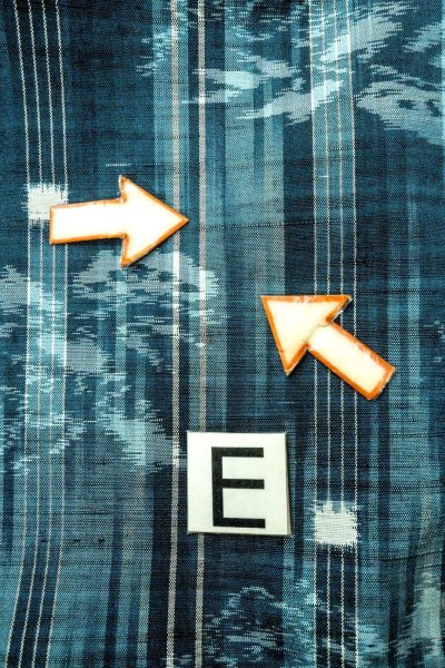 画像18: O0329C 女性用紬  シルク（正絹） 深い水色, 花 【中古】【USED】【リサイクル】 ★★☆☆☆【O0329C】 (18)