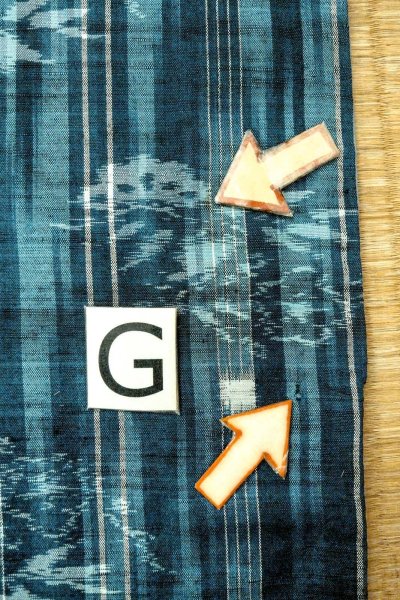 画像20: O0329C 女性用紬  シルク（正絹） 深い水色, 花 【中古】【USED】【リサイクル】 ★★☆☆☆【O0329C】 (20)